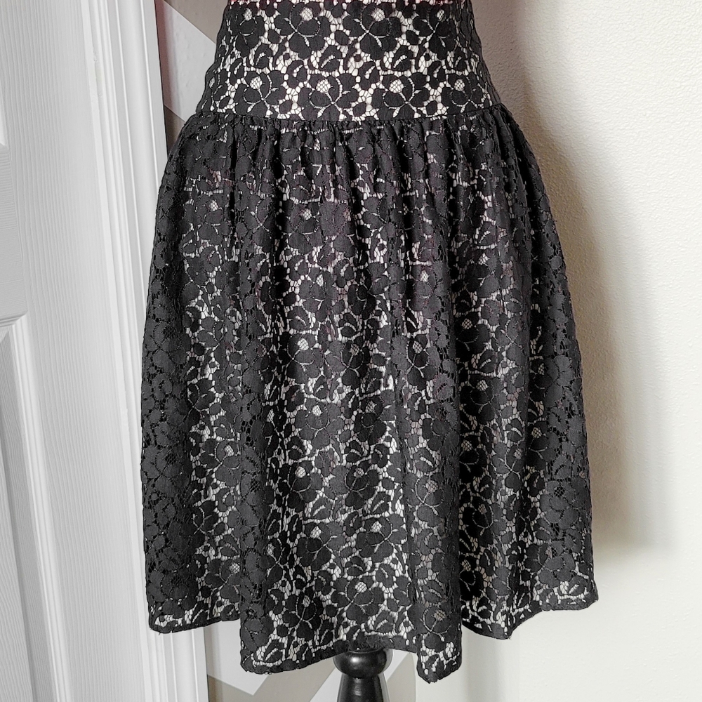 Black Lace Overlay Skirt